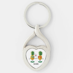 Porte-clés Ananas personnalisé Emoji amour couple