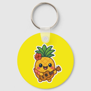 Porte-clés Ananas souriant Kawaii - Tropical
