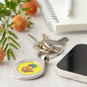 Porte-clés Ananas souriant Kawaii - Tropical