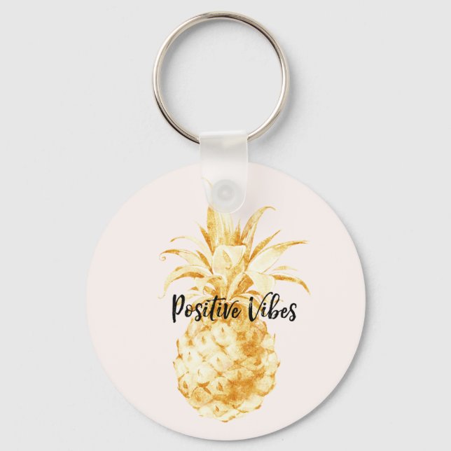 Porte-clés Ananas Tropical Blush Gold (Recto)
