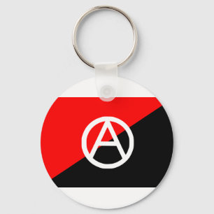 Porte-clés Anarchist flag with A symbol