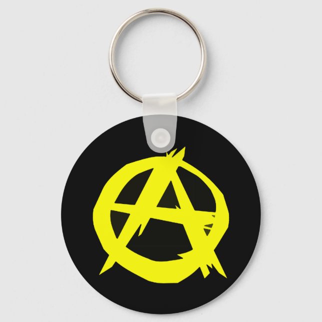 Porte-clés Anarcho-capitalisme Drapeau noir et jaune (Recto)