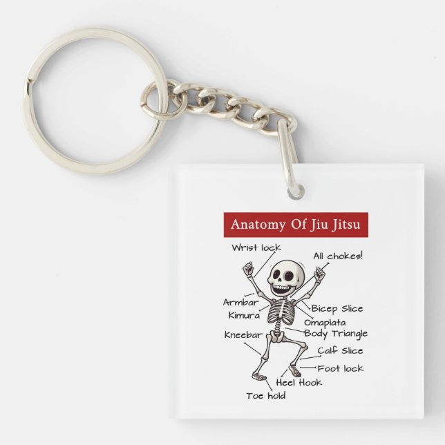 Porte-clés Anatomie Drôle De Jiu Jitsu Technique De Soumissio (Devant)