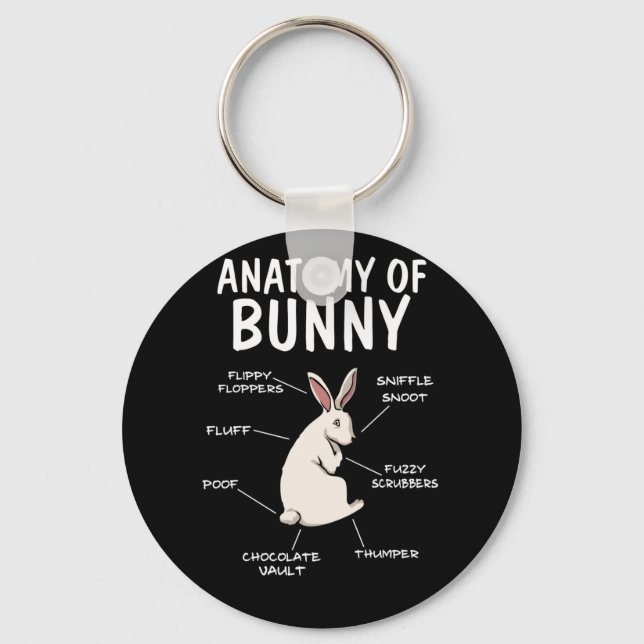 Porte-clés Anatomie d'un lapin amusant Définition de lapin (Recto)