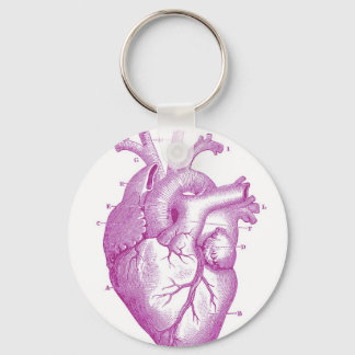 Porte-clés Anatomie Vintage du coeur pourpre