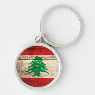 Porte-clés Ancien drapeau en bois labanon