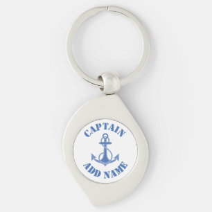 Porte-clés Ancrage de nom de capitaine personnalisé