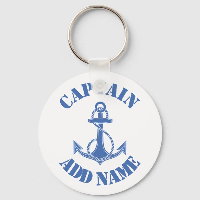 Porte-clés Ancrage de nom de capitaine personnalisé (Recto)