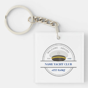 Porte-clés Ancre Bleue Nautique Bienvenue yacht de voile Bate