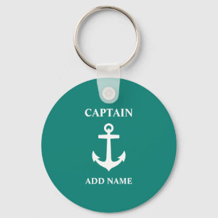 Porte-clés Ancre Capitaine Ajouter un nom ou un nom de bateau