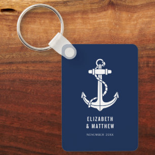 Porte-clés Ancre de bateau nautique Mariage personnalisé sur 