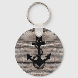 Porte-clés Ancre nacutique rustique + ROPE  
