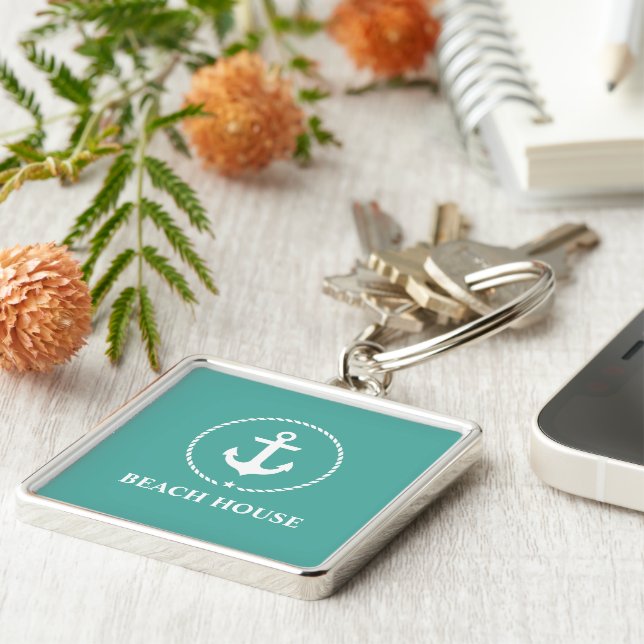 Porte-clés Ancre Nautical Beach House (Côté)