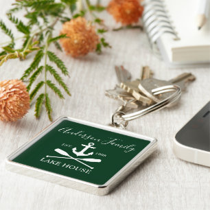 Porte-clés Ancre Nautical Lake House Oars Family Green