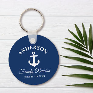 Porte-clés Ancre nautique Famille Réunion Marine Bleu