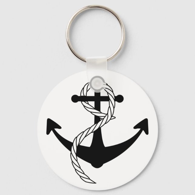 Porte-clés Ancre noir et blanc (Recto)