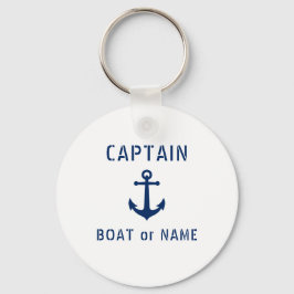 Porte-clés Ancre vintage Capitaine Ajouter un nom ou un nom d
