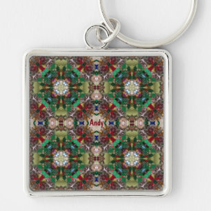 Porte-clés ANDY Personnalisé ~ Christmas Green Red ~