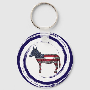 Porte-clés Âne rouge blanc bleu patriotique