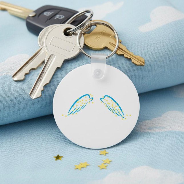 Porte-clés Ange céleste avec étoiles étincelantes (Créateur téléchargé)