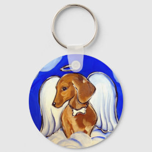 Porte-clés Ange Dachshund Rouge