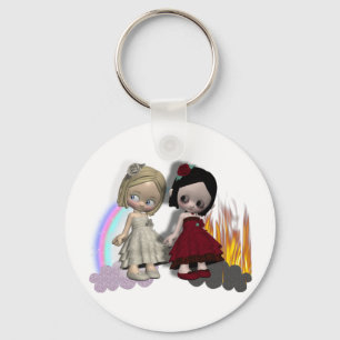 Porte-clés ange et diable mignonne filles