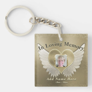 Porte-clés Ange mémorial d'or personnalisé Ailes ajouter la p