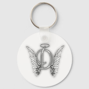 Porte-clés Angel Alphabet D Initiale Dernière Ailes Halo