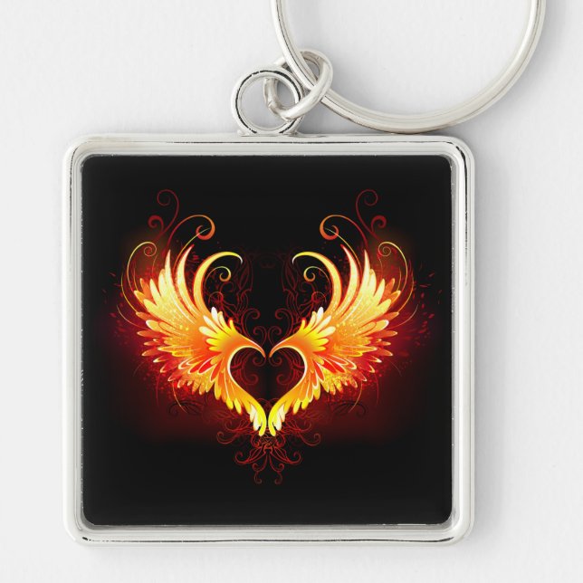 Porte-clés Angel Fire Heart with Wings (Devant)