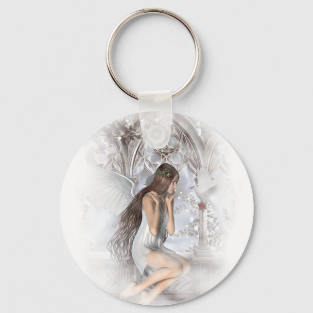 Porte-clés Angel gothique et sa colombe Vignette (Recto)
