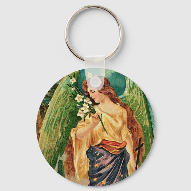 Porte-clés Angel tenant une branche florale (Recto)