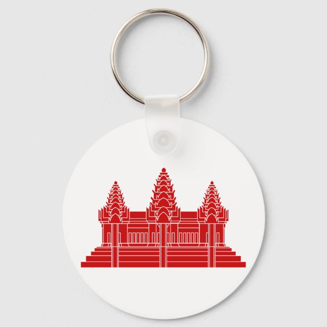 Porte-clés Angkor Vat Cambodgien / Drapeau Khmer (Recto)