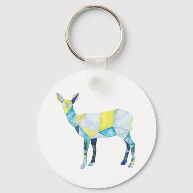 Porte-clés Animal de cerfs géométrique (Recto)