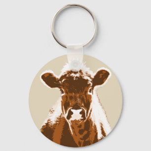Porte-clés Animal de ferme à la vache Brown