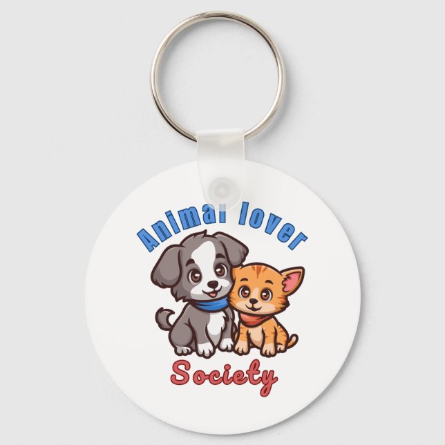 Porte-clés Animal lover society for animal lover (Recto)