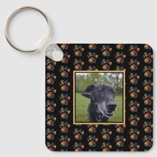 Porte-clés Animal Paw Silhouette Thanksgiving Black Photo
