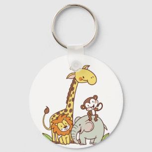 Porte-clés Animaux caricaturaux mignons - Giraffe, Lion & Sin