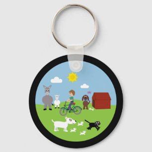 Porte-clés Animaux de bande dessinée et vélo mignons
