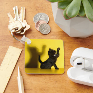 Porte-clés Animaux de bébés cutest Black Cat Jouer