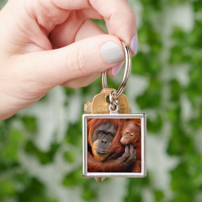 Porte-clés Animaux de bébés cutest | Orangutan Maman & Baby (main)