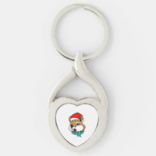Porte-clés Animaux de Noël Chipmunk Père Noël