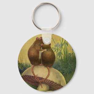 Porte-clés Animaux vintage, amour et romance Souris des champ