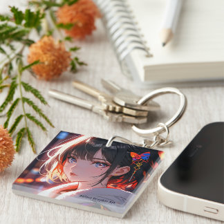 Porte-clés anime cute girl design