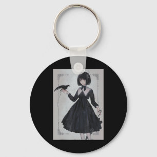 Porte-clés Anime Girl triste rétro esthétique japonaise Otaku