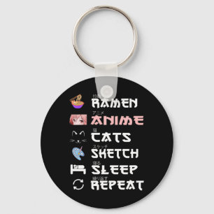 Porte-clés Anime japonaise ramen sketchs Anime Lover Gir