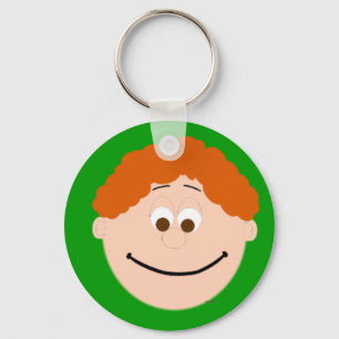 Porte-clés Animés Garçons Face Cheveux Rouges Souriant