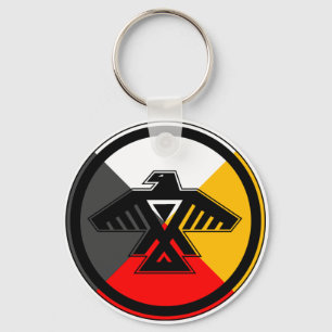 Porte-clés Anishinabek Dodem et porte - clé de 4 directions