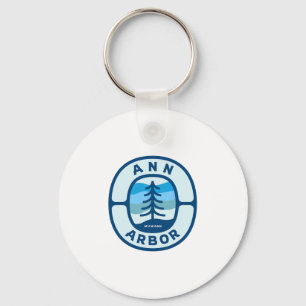 Porte-clés Ann Arbor Michigan Mi Souvenir de la forêt d'hiver