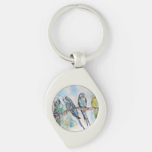 Porte-clés Anneau clé d'art de l'Australian Bird Budgie Water