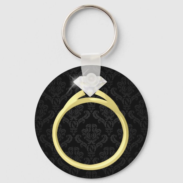 Porte-clés Anneau diamant solitaire (Recto)